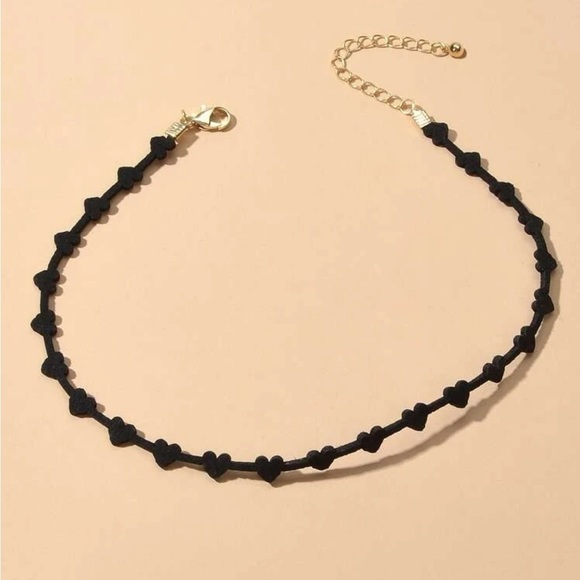 BLACK 3/$30 Heart Choker Necklace - Picture 2 of 3